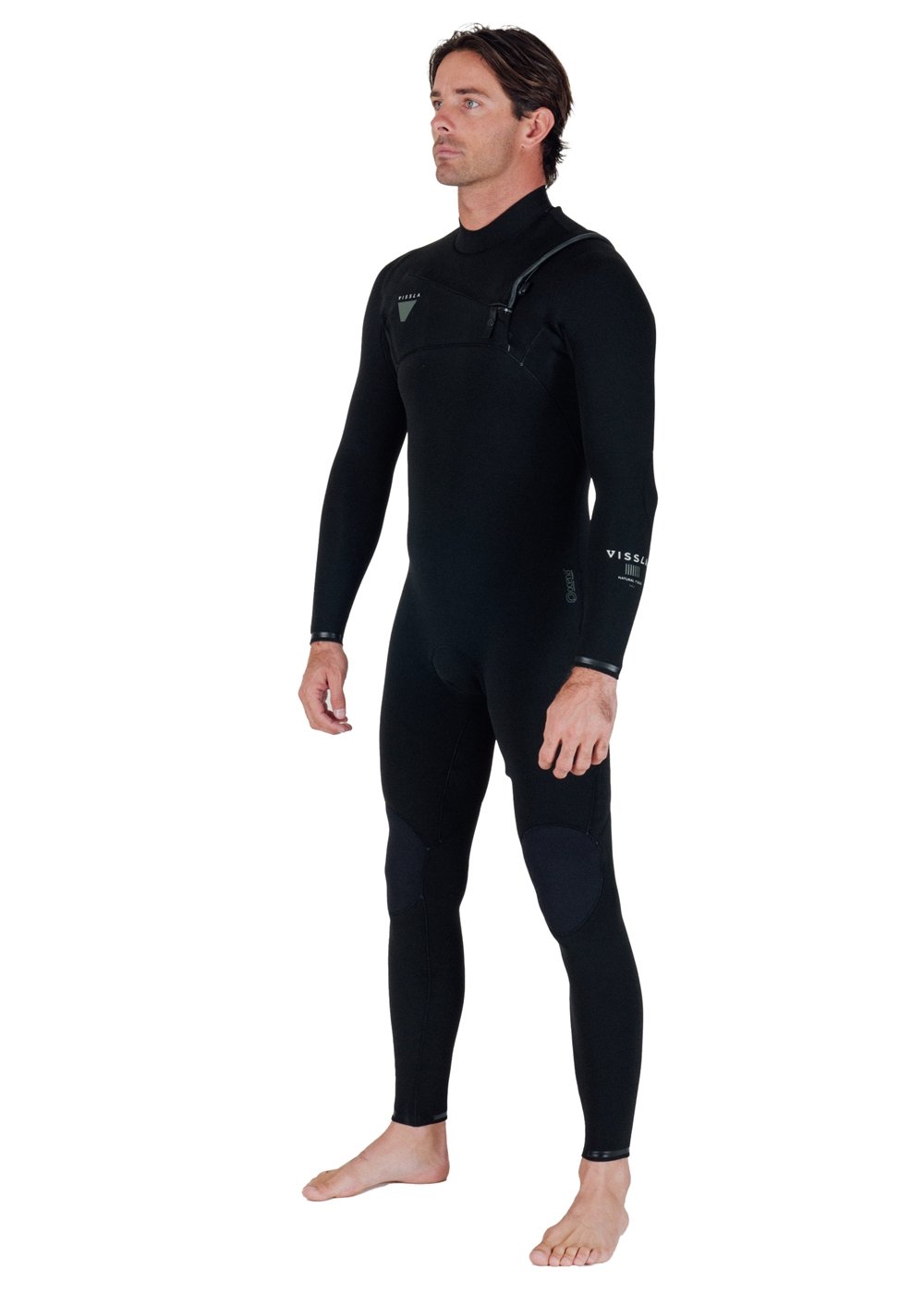 Vissla Natural Seas 3-2 Full Chest Zip in Black, view 3