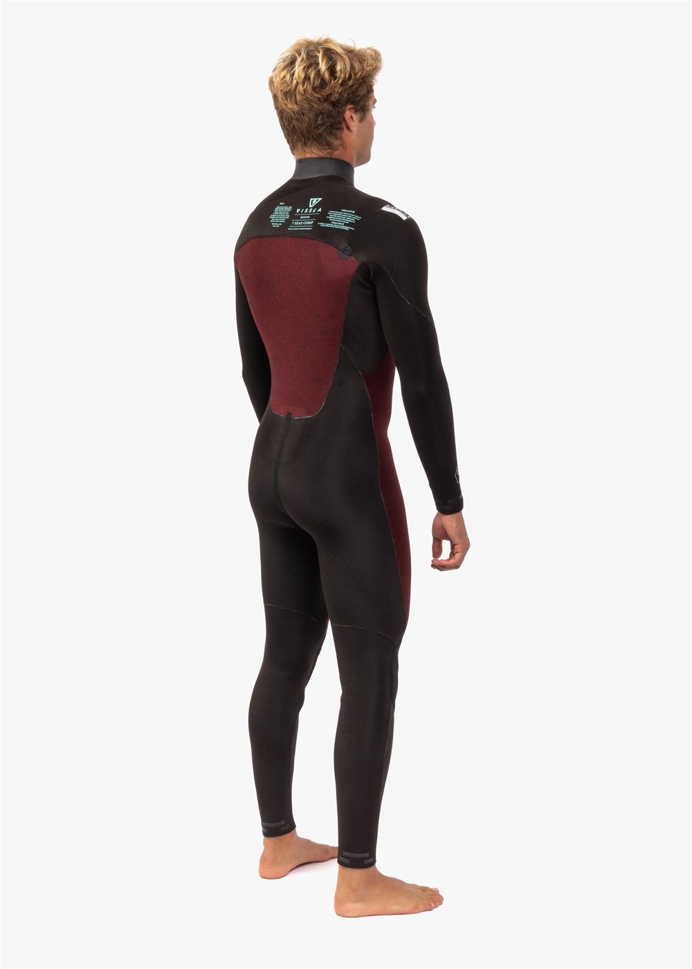 Vissla 7 Seas Comp 3-2 Full Chest Zip in Black 2, view 4