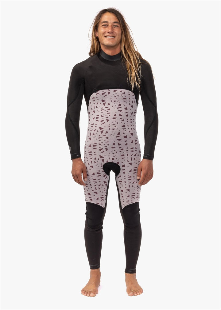 Vissla 7 Seas 3-2 Full Chest Zip Wetsuit in Black, view 4