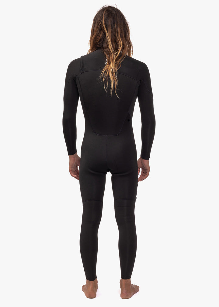 Vissla 7 Seas 5-4 Full Chest Zip Wetsuit in Black, view 3