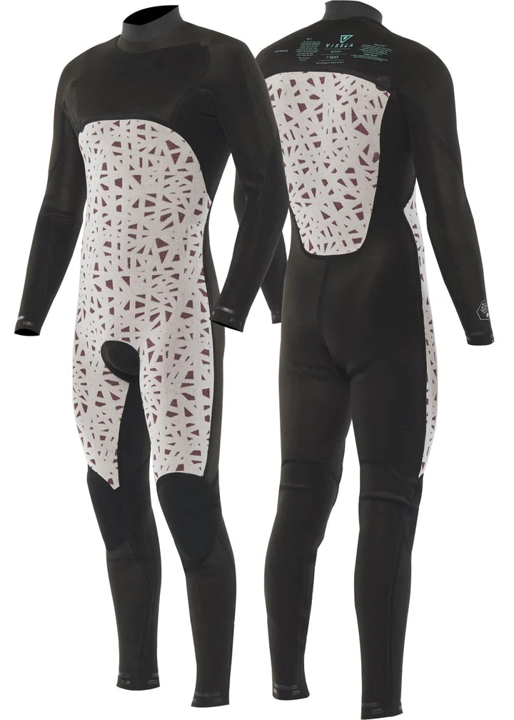 Vissla 7 Seas 5-4 Full Chest Zip Wetsuit in Black, view 4