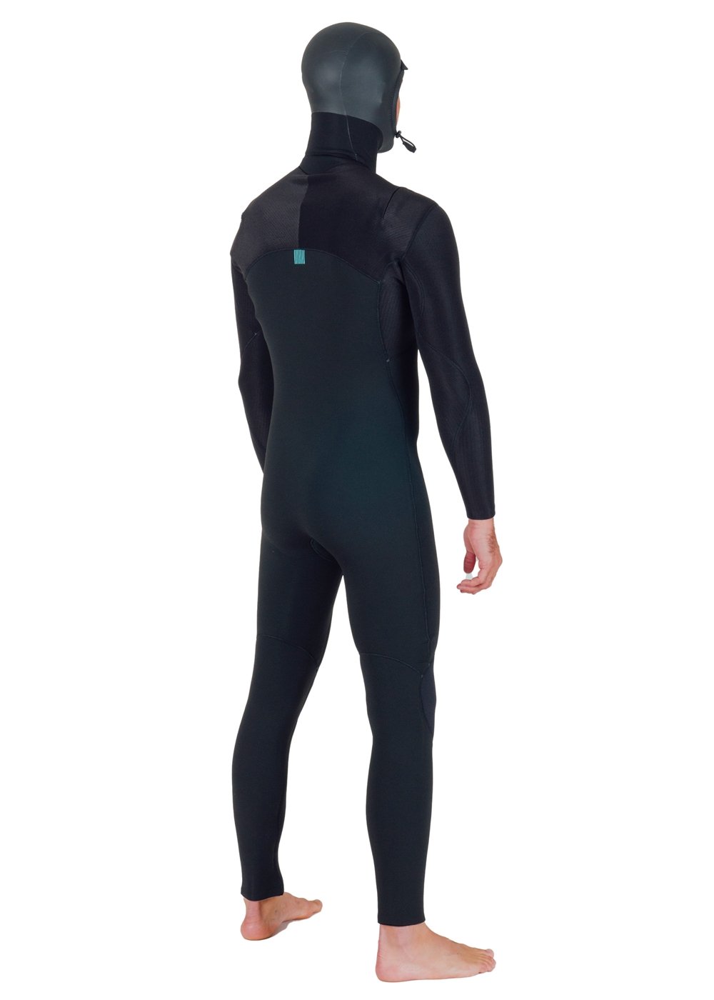 Vissla New Seas 5-4 U-Zip Hooded Wetsuit in Black, view 11