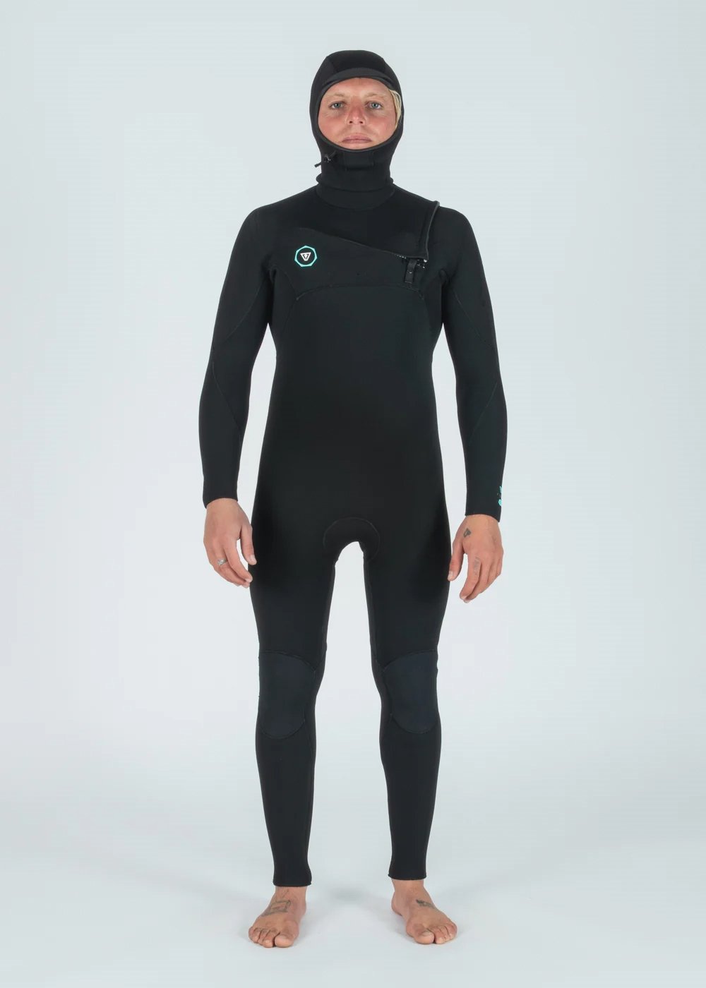 Vissla 7 Seas 5-4-3 Full Hooded Chest Zip in Black
