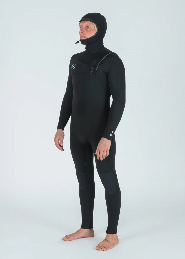 Vissla 7 Seas 5-4-3 Full Hooded Chest Zip in Black, view 3