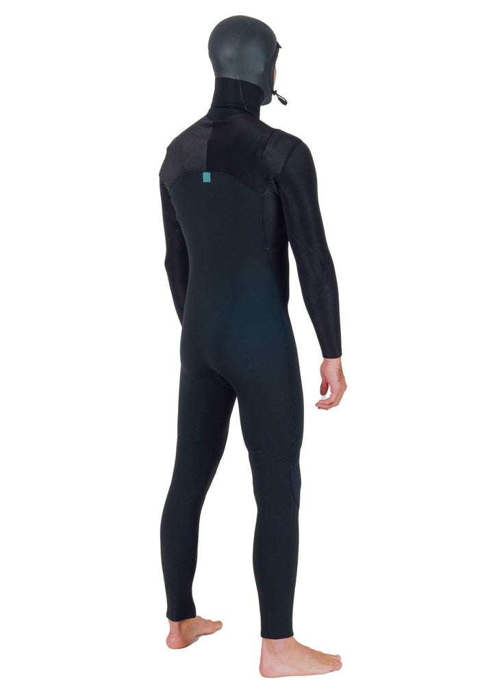 Vissla New Seas 6-5 Hooded U-Zip Wetsuit in Black, view 12