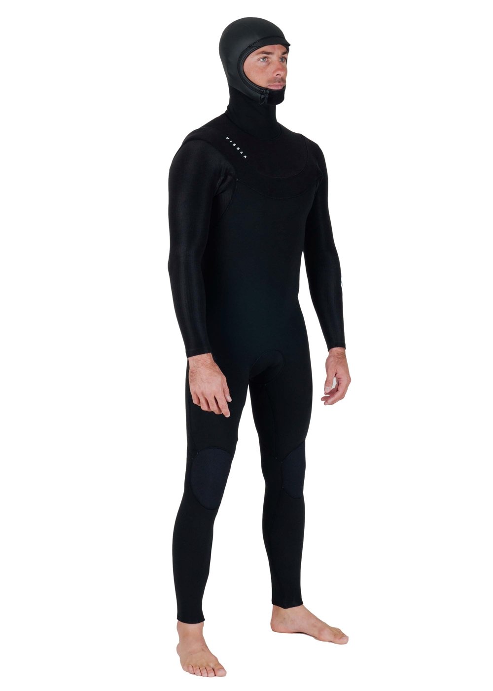Vissla New Seas 6-5 Hooded U-Zip Wetsuit in Black, view 14