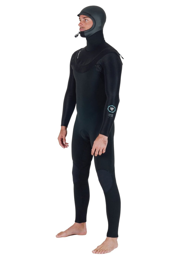 Vissla New Seas 6-5 Hooded U-Zip Wetsuit in Black, view 5