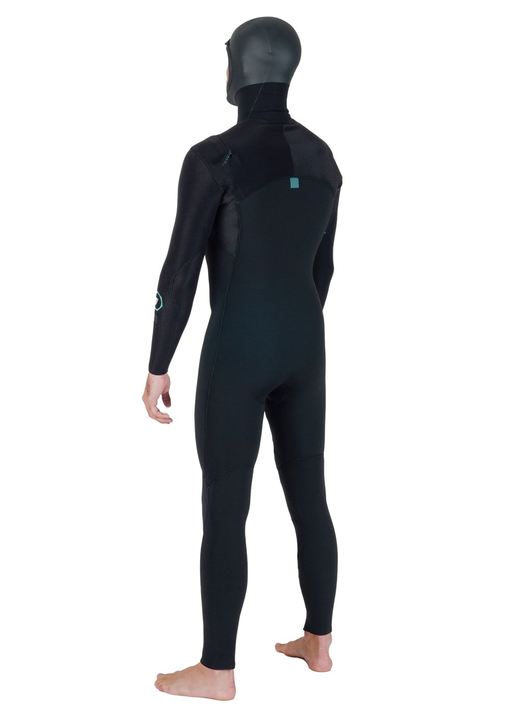 Vissla New Seas 6-5 Hooded U-Zip Wetsuit in Black, view 7