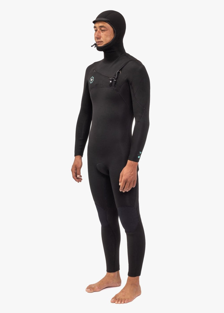 Vissla 7 Seas 6-5 Full Hooded Chest Zip in Black, view 4