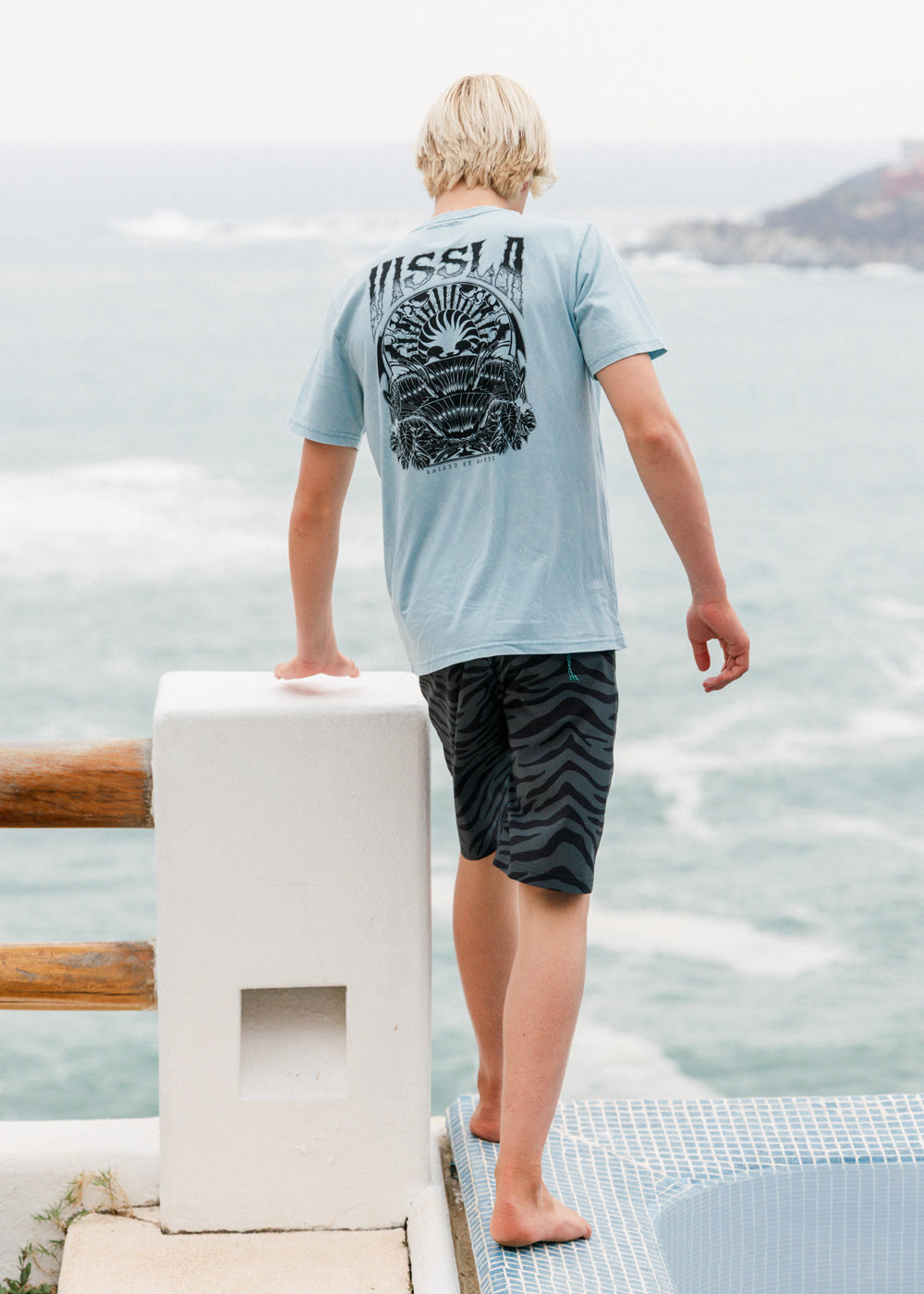 Vissla Paddle Out Cosmic Wash Tee in Coastal Blue, view 2