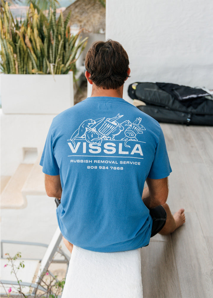Vissla Rubbish Removal Tee in Blue, view 2