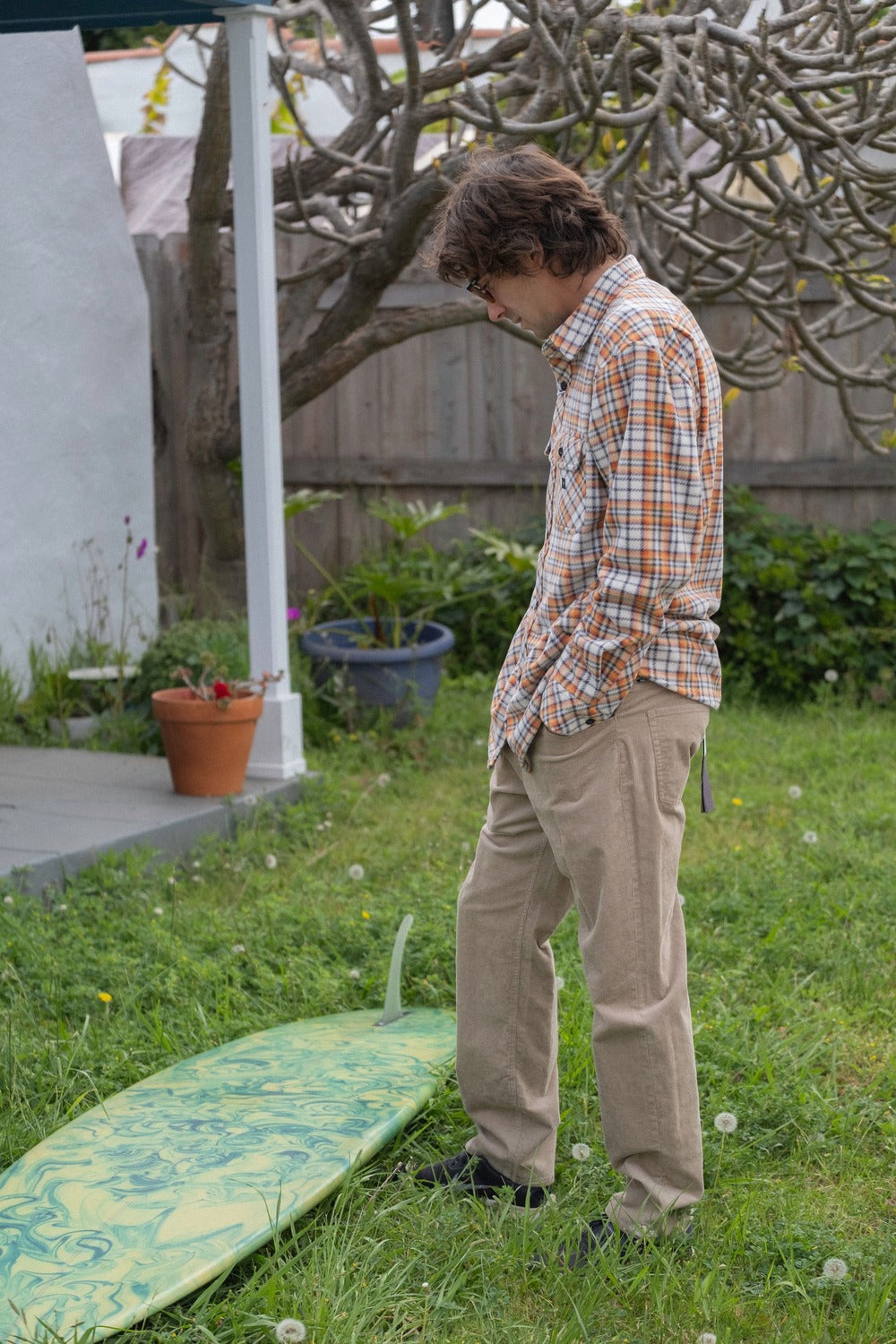 Vissla Border C Cord 5 Pkt Pant in Khaki, view 4