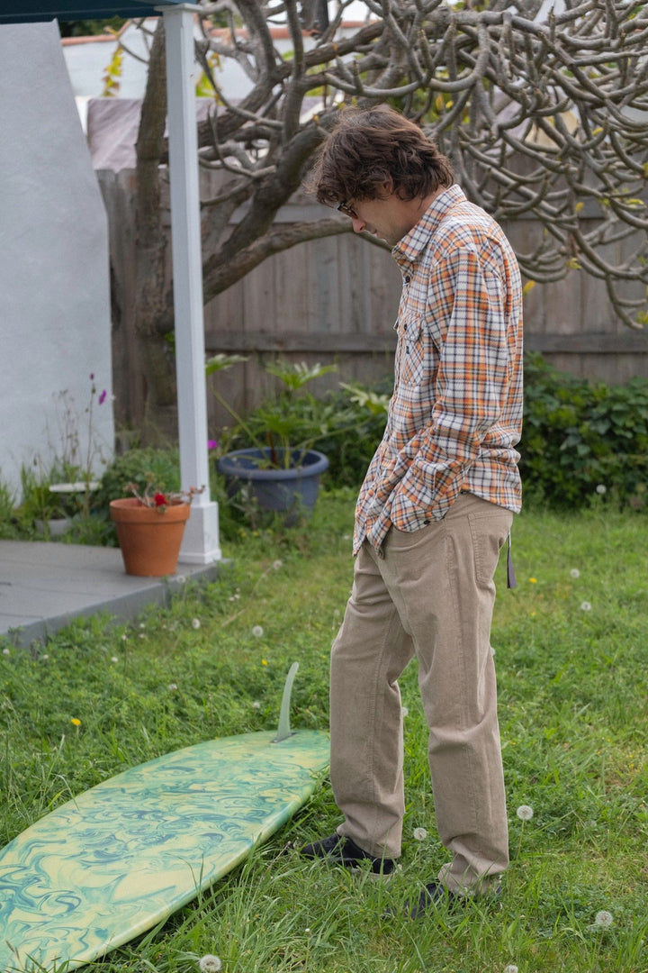 Vissla Border C Cord 5 Pkt Pant in Khaki, view 4