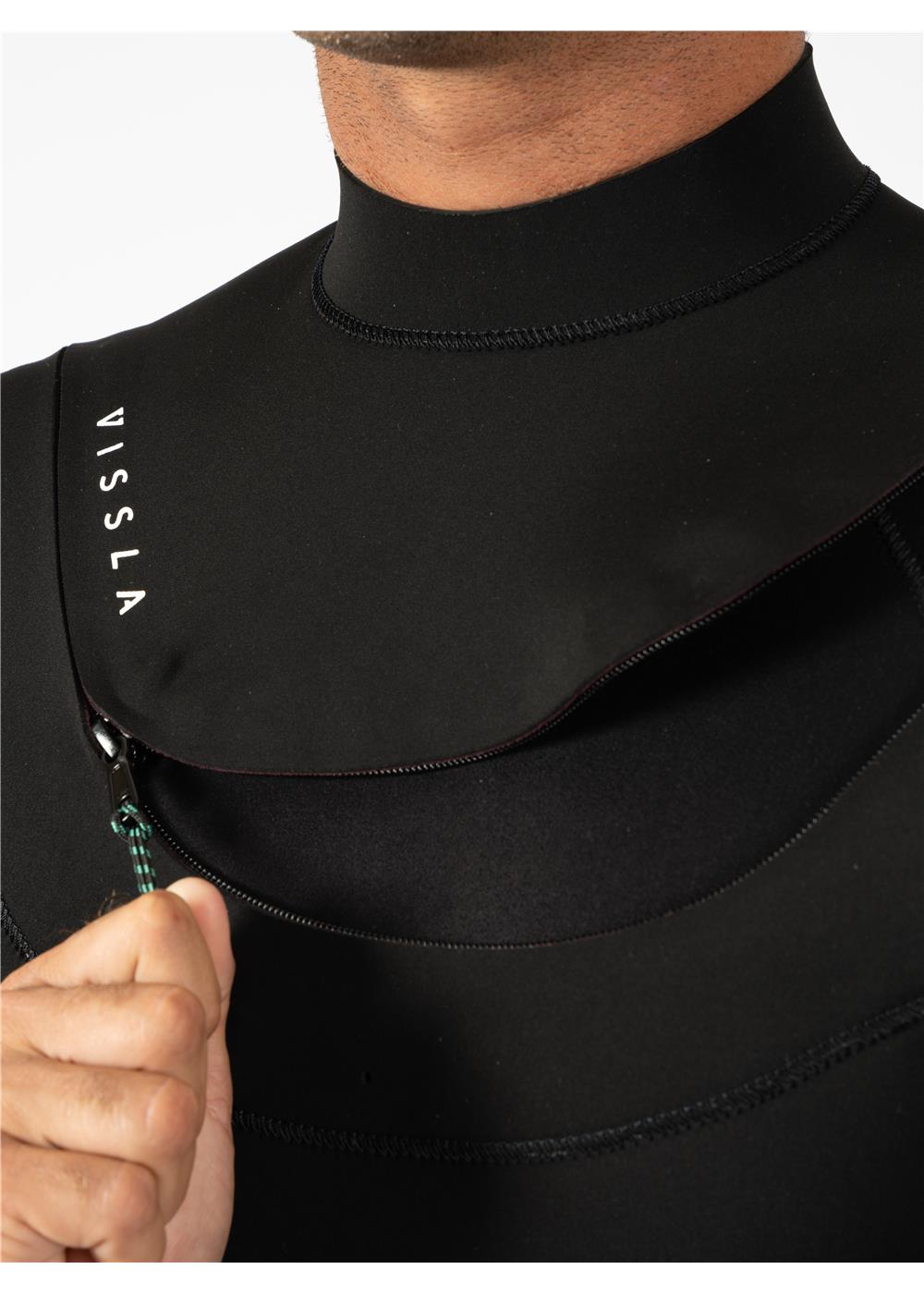 Vissla New Seas 3-2 U-Zip Wetsuit in Black, view 2