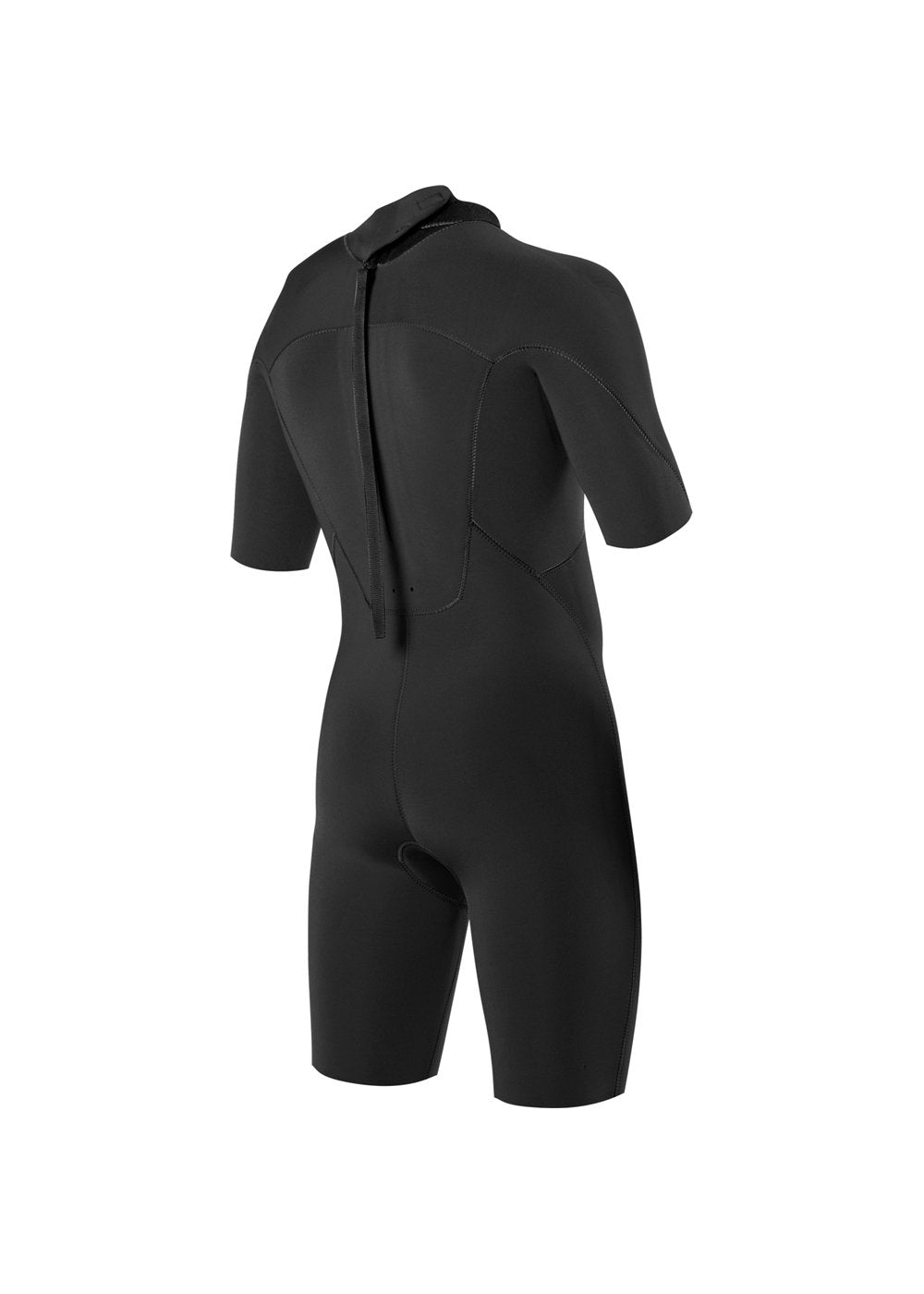 Vissla Black Boys 2-2 Back Zip Spring Suit. Back View.
